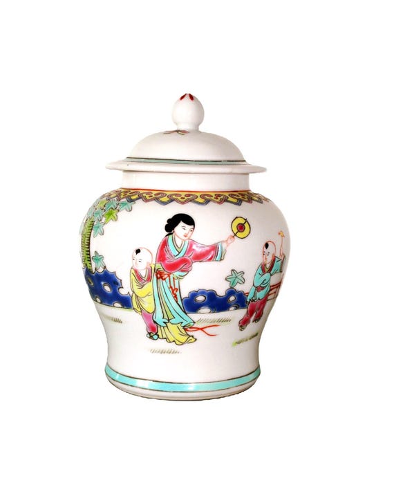 ○中国骨董 赤陶磁 蓋付 小物入れ 景徳鎮風 手描き 人物画 楽天市場