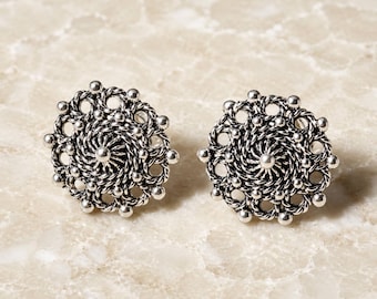 Sardinian Handmade Silver Earrings - SATURNO - Sardinian filigree - Made in Italy jewelry - Sardinia Original Tradicional Jewels