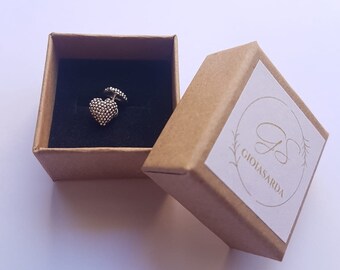 Orecchini A Cuore Traforati In Filigrana Sarda – Argento 800‰ Brunito, Fatto A Mano In Sardegna Con Certificato - 2