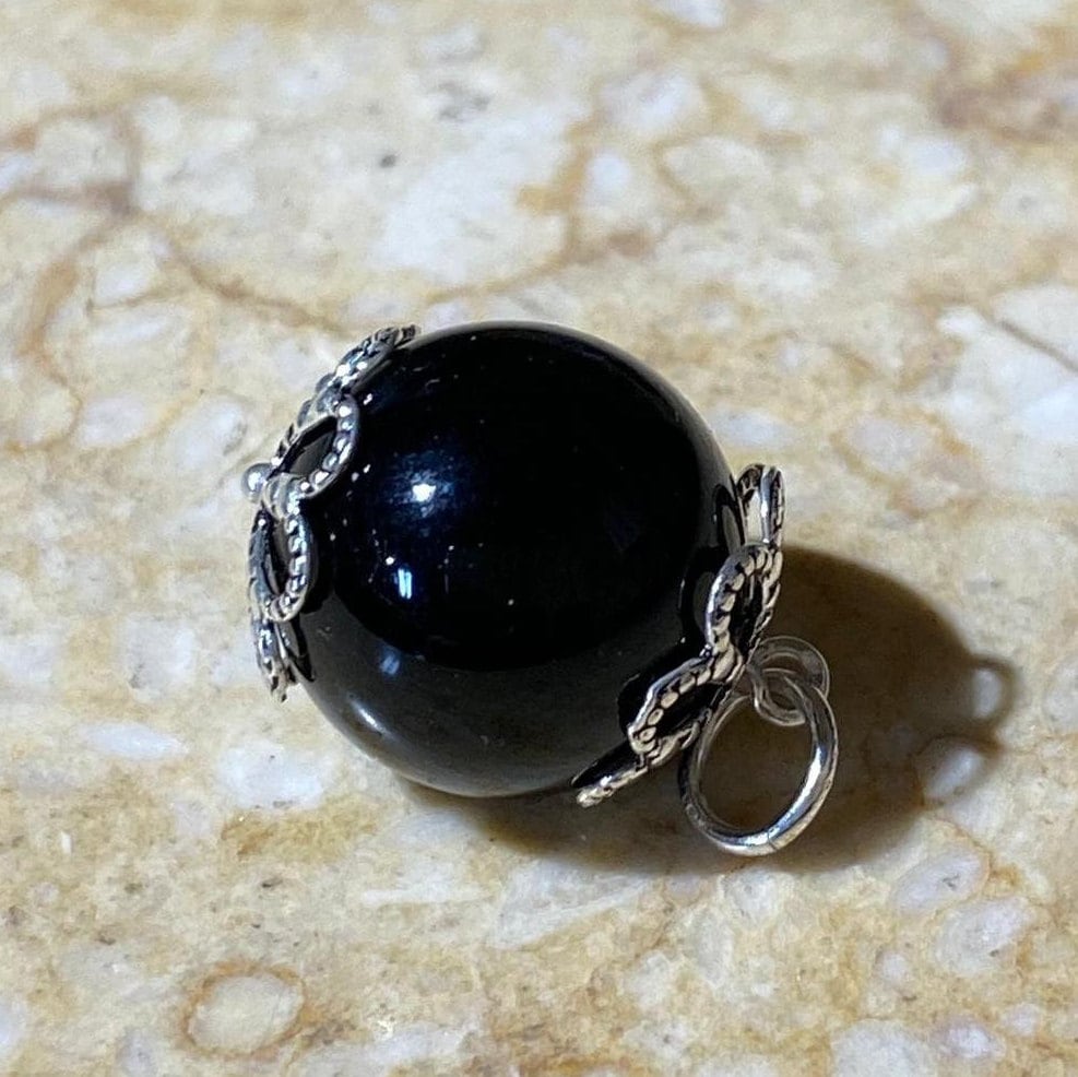 Sardinian Handmade Silver Pendant - BLACK SPIRAL - Sardinian filigree - Made in Italy jewelry - Sardinia Original Tradicional Jewels