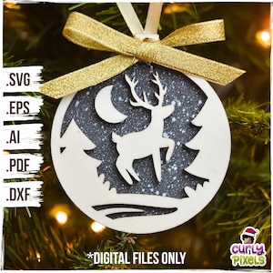 Rudolf Christmas Ornament SVG file, Laser Christmas Ornament, Laser Cut File, Multi-Layer ornament, Christmas Tree Laser File,Glowforge Wood