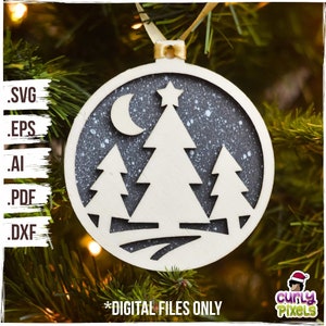 Christmas Tree Ornament SVG file, Laser Christmas Ornament, Laser Cut File, Multi-Layer ornament, Christmas Tree Laser File, Glowforge file