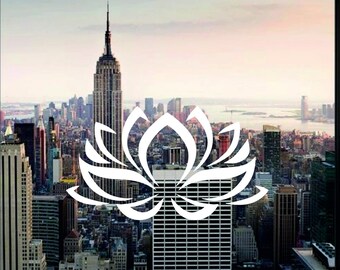 Lotus Flower Wall Decal Vinyl Sticker Yoga Spa Therapy Room Wall Window Art FL-03