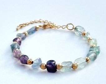 Fluorite Bracelet in Gift Box Gemstone Bracelet Healing Crystal