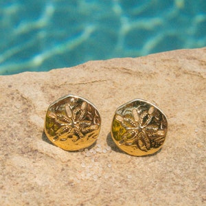 Sand Dollar Earrings | 24k Gold Plated | Summer Earring
