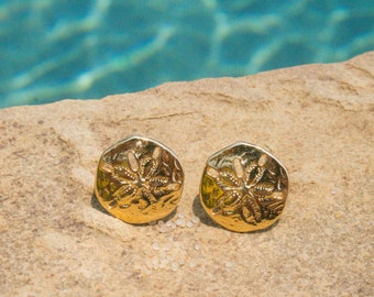 Sand Dollar Earrings | 24k Gold Plated | Summer Earring