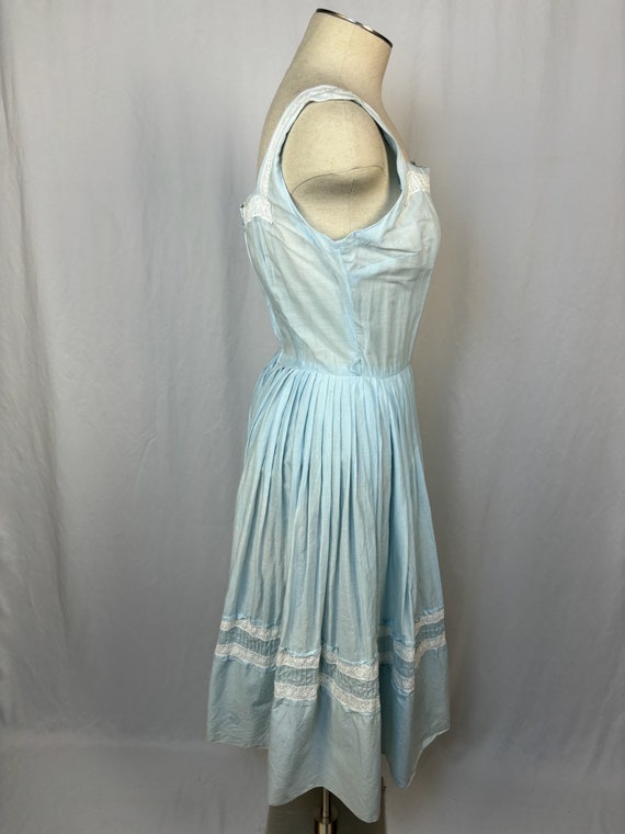 Vintage 60s Cotton Summer Dress Fit and Flare Lig… - image 5