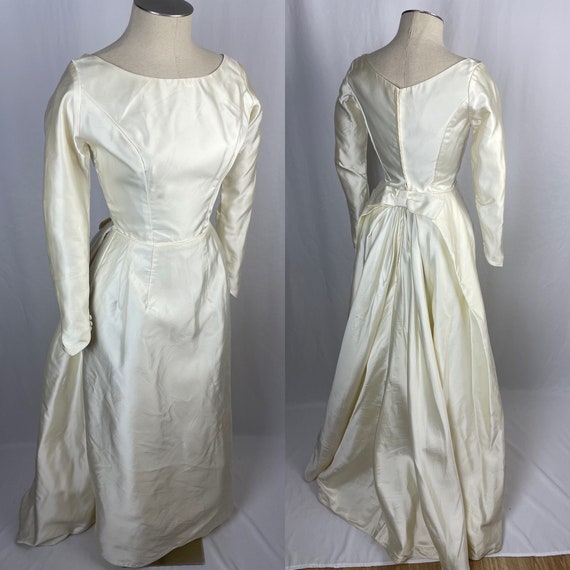 Vintage 1960s Ivory Wedding Dress Extra Small - image 1