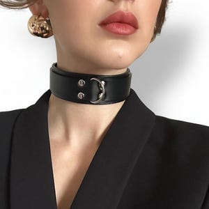 Real Leather Choker Necklace: Custom Punk Goth Collar