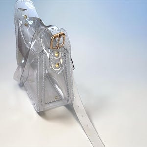 Clear Transparent pvc shoulder bag, stadium concert waterproof pouch, satchel bag image 3