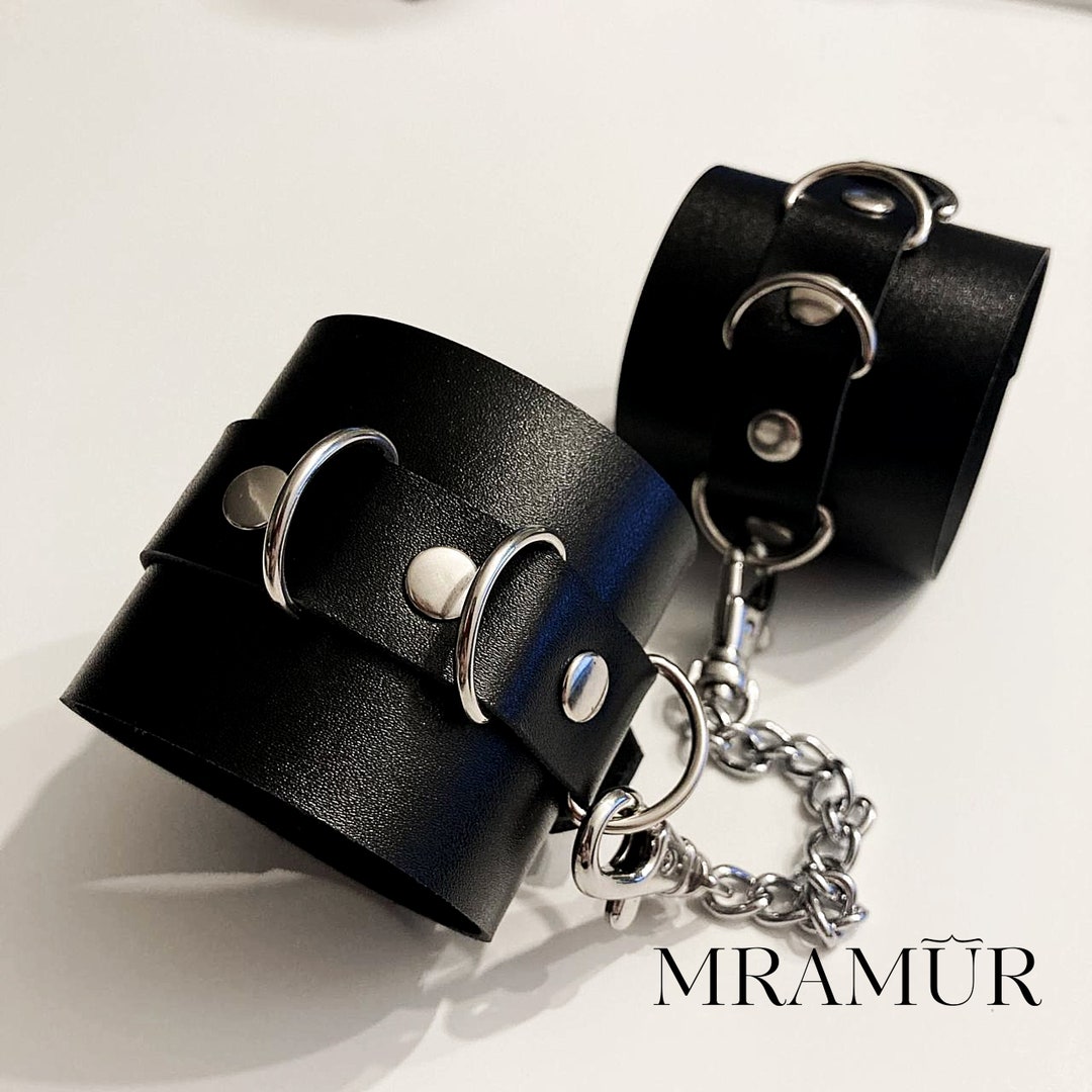 Genuine Leather Handcuff, Elegant Half Ring Handcuffs, Cuff Covers With