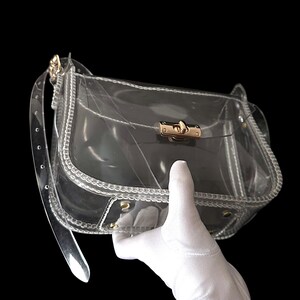 Clear Transparent pvc shoulder bag, stadium concert waterproof pouch, satchel bag image 10