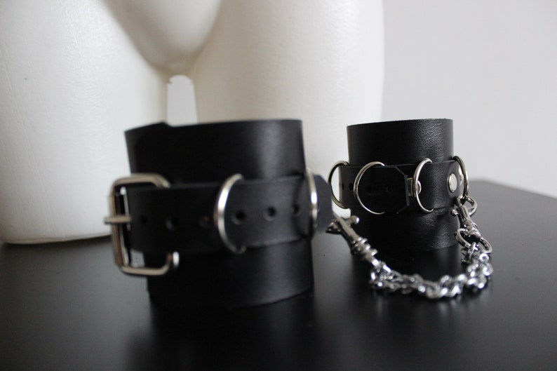 Genuine Leather Handcuff Elegant Half Ring Handcuffs Cuff Etsy
