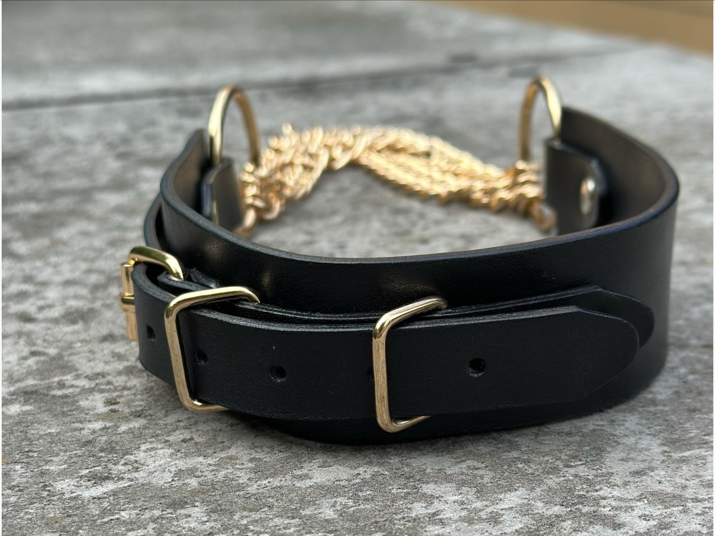 Wide Real Leather Corset Belt With Gold-tone Chain: Handmade  display picture 1