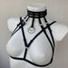 Harness with choker, strappy lingerie, harness ligerie for women, strap bra with choker, cage bras and harnesses, open underwear womans 