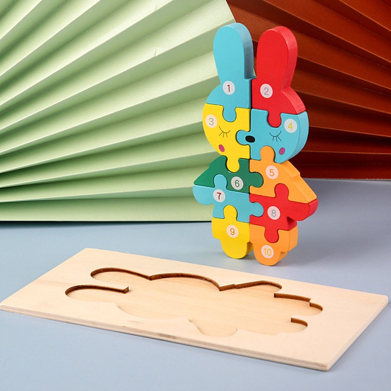 Wooden Puzzles for Toddlers and Kids 3D Montessori Game Toys Etsy