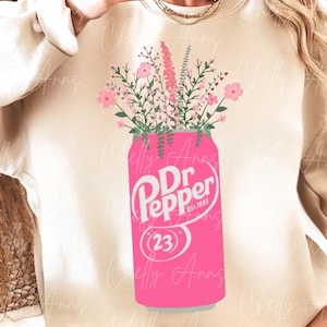Floral Dr. Pepper Can PNG, Dr Pepper Lover Design, Soda Design PNG, Dr Pepper Obsessed PNG, Popular Soda Design, Preppy and Trendy Design
