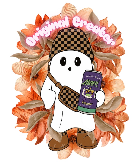 Fall Alani Ghost PNG, Ghost Design PNG, Halloween Designs, For the Girls, Cute Retro Halloween PNG, Bright Spooky Design, Fall Brown Design