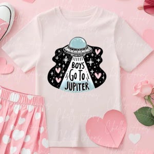 Boys go to Jupiter Valentines Day PNG| Kids PNGs| Valentines Day Sublimation| Spaceship and Aliens| Outer space| Kids Valentine’s Day PNG