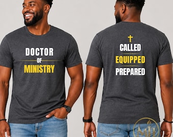 Doctor of Ministry Graduation Tee | Bible College Graduate Shirt With Cross | Front and Back Design