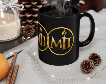 MIITorch Logo Mug | Black Coffee Cup, Gold Emblem | Minister Gift | Graduation Gift