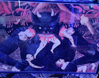 New 16x20 devil demon in Hell color print