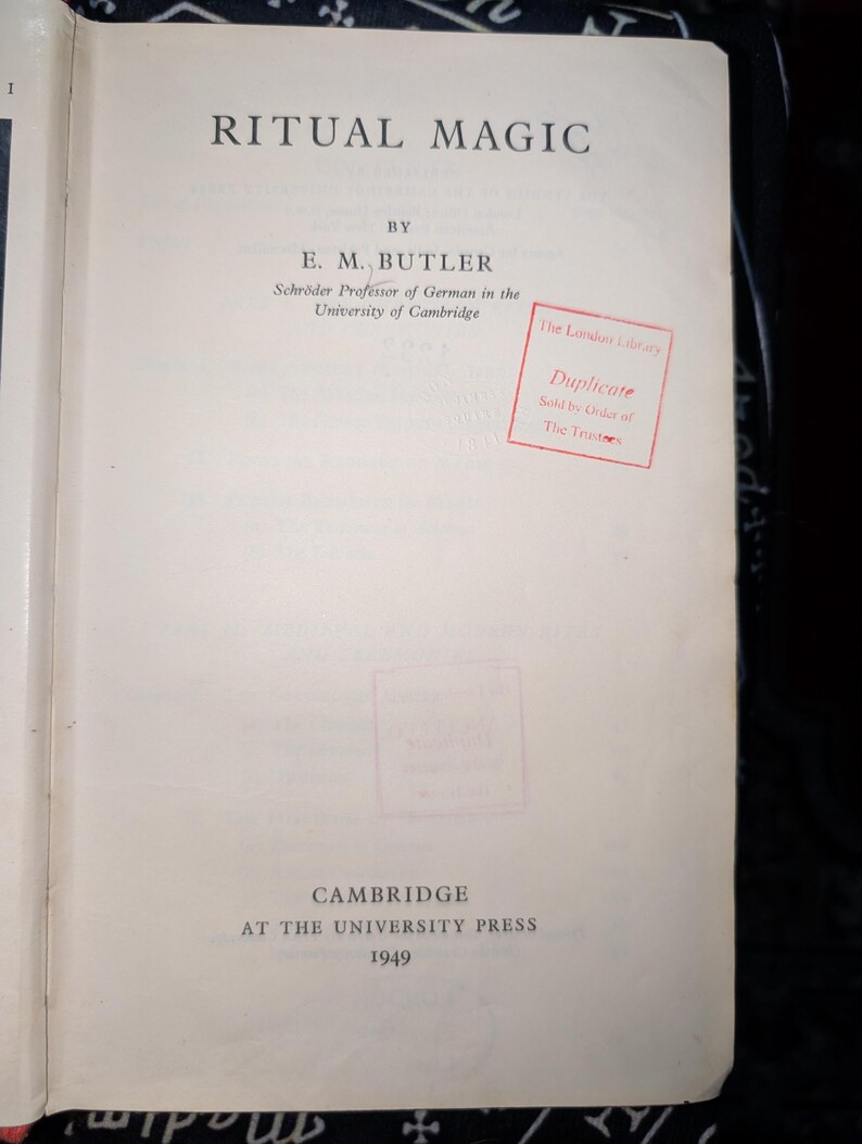 First Edition Ritual Magic hardback book E.M Butler. bild 7