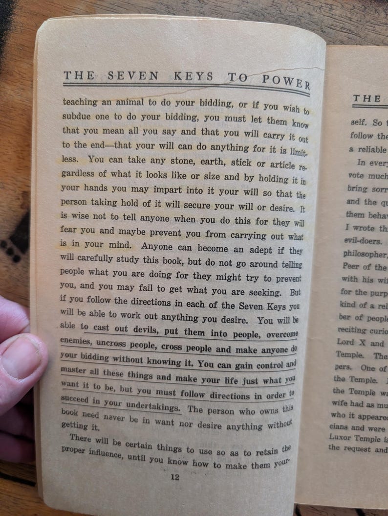 1938 The 7 Seven Keys to Power The Master's Book Profound Esoteric Law Revised First Edition PB image 6
