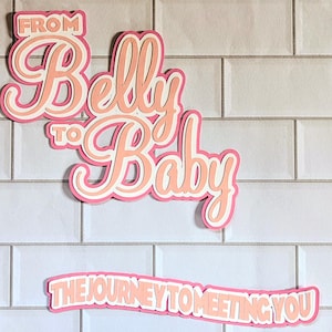 Pregnancy scrapbook titles, set of 2 premade scrapbook ephemera