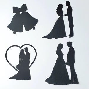 Hochzeits-Sammelalbum-Ausschnitte: Braut & Bräutigam Die Cuts, 4-Pack