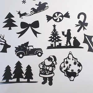 Christmas die cuts, 15 pack, multiple shapes, cardstock holiday theme for cards and crafts