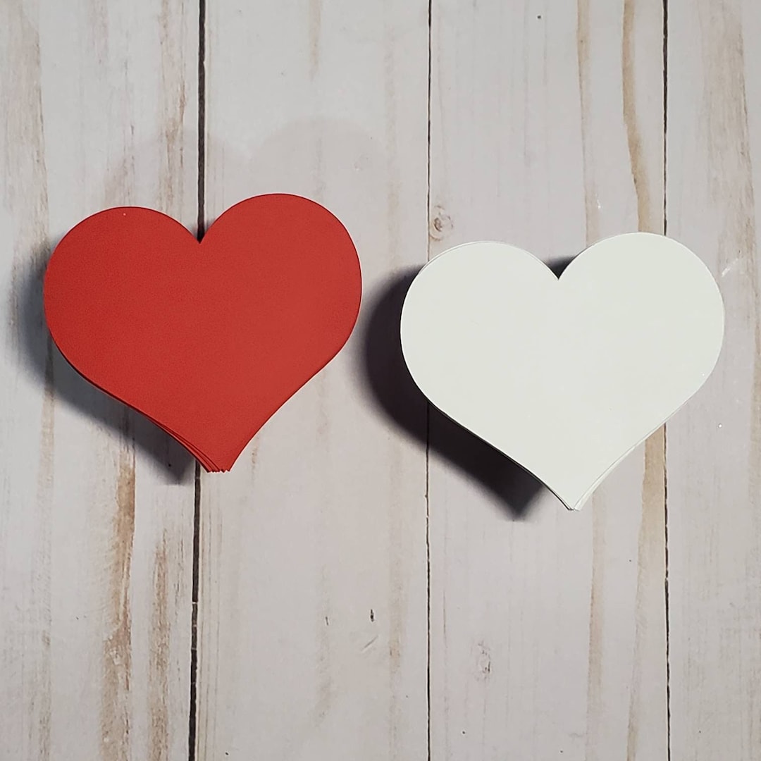 30 Cardstock Heart Blanks, Multiple Colors and Sizes, Paper Hearts