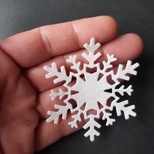 Glitter snowflake die cuts, 20 pack, multiple colors, cardstock snowflakes, glitter paper snowflake, die cut snowflakes, snowflake cut out