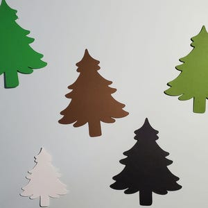 Troqueles para árboles de Navidad, paquete de 15, varios colores, árboles de cartulina, árboles de papel en blanco, árboles troquelados, árboles de papel recortados