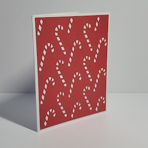 Red and white candy cane holiday card, candy cane Christmas card, card to send