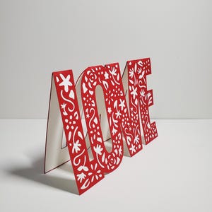 Tarjeta de amor roja y blanca hecha a mano, tarjeta del día de San Valentín, tarjeta de aniversario, tarjeta para ella, tarjeta para él, tarjeta para enviar, tarjeta para mostrar tu amor
