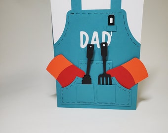 Father's day bbq grill card handmade, card for dad, thanks dad card, Father's Day card to give, card to send