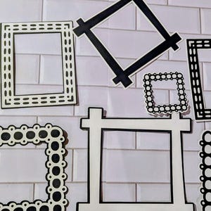 Paper frames for scrapbooking, cardstock photo frame diecuts, 9 decorative scrapbook embellishments