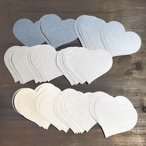 36 cuori di carta metallizzata tagliati da cartoncino, 2 pollici, 3 colori, cuori fustellati, cuori di carta per lavoretti, cuori lucidi metallizzati su cartoncino