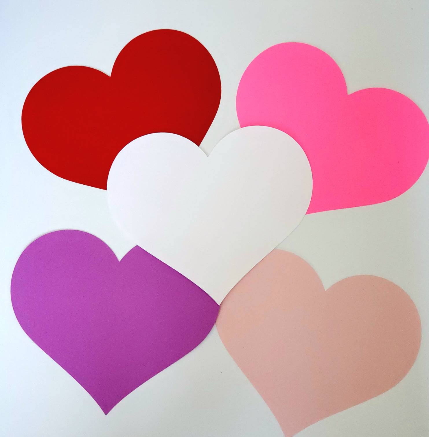 30 Cardstock Heart Blanks, Multiple Colors and Sizes, Paper Hearts