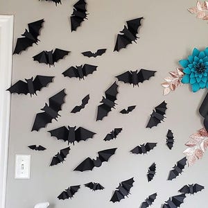 20 découpes de chauve-souris en papier cartonné noir, plusieurs tailles disponibles