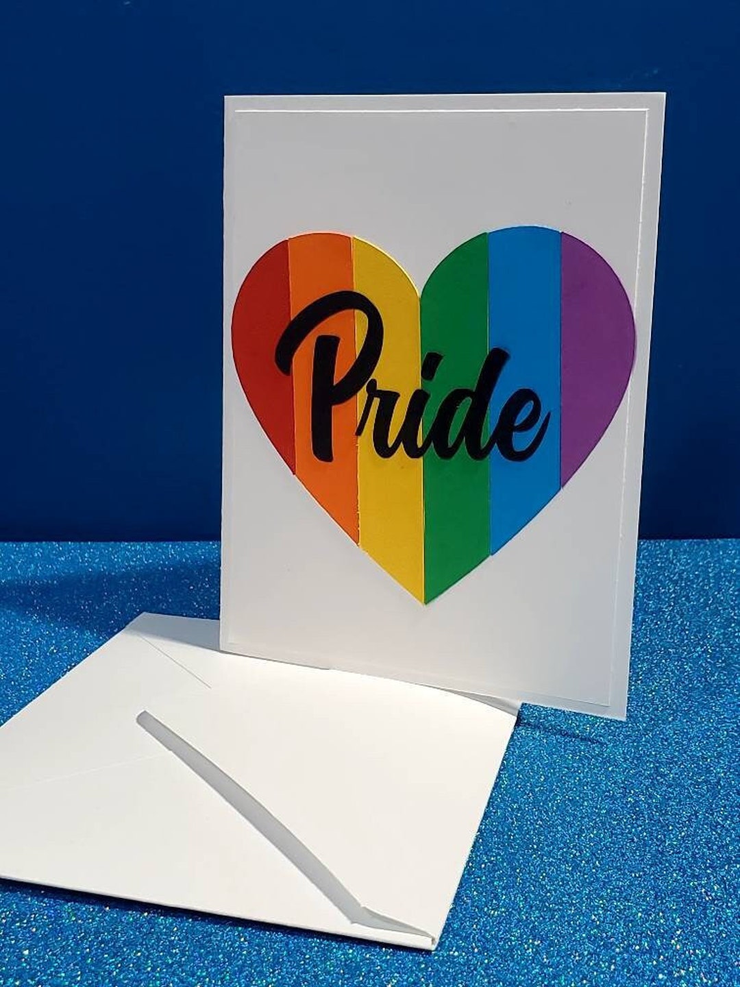 Pride Heart Card Handmade, Pride Month Greeting Card, LGBTQIA Card, Gay ...