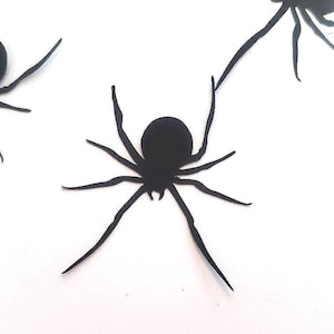20 troqueles de arañas de cartulina negra: decoración de Halloween fácil de hacer, varios tamaños