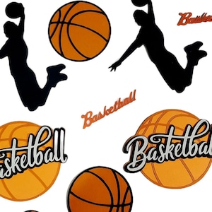 Basketball themed paper cutouts, Basketball die cuts, scrapbook supplies