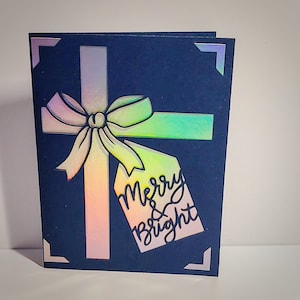 Carte de vœux bleue et argentée, joyeuse et lumineuse, carte cadeau de Noël, carte à envoyer
