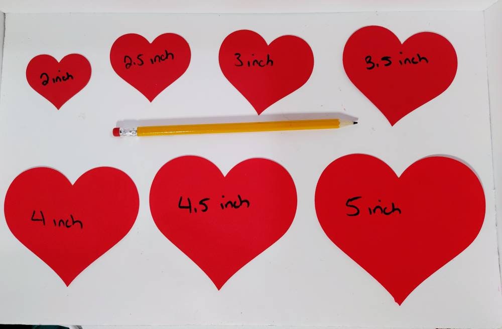 25 Die Cut Paper Hearts, Multiple Colors and Sizes, Cardstock Paper