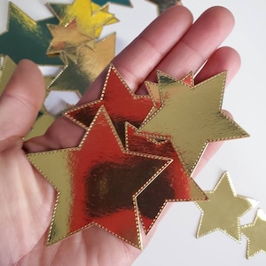 Glitter paper stars, 20 pieces, 1-6 Star cutouts, Glitter paper star die  cut, Twinkle Twinkle little star party decorations