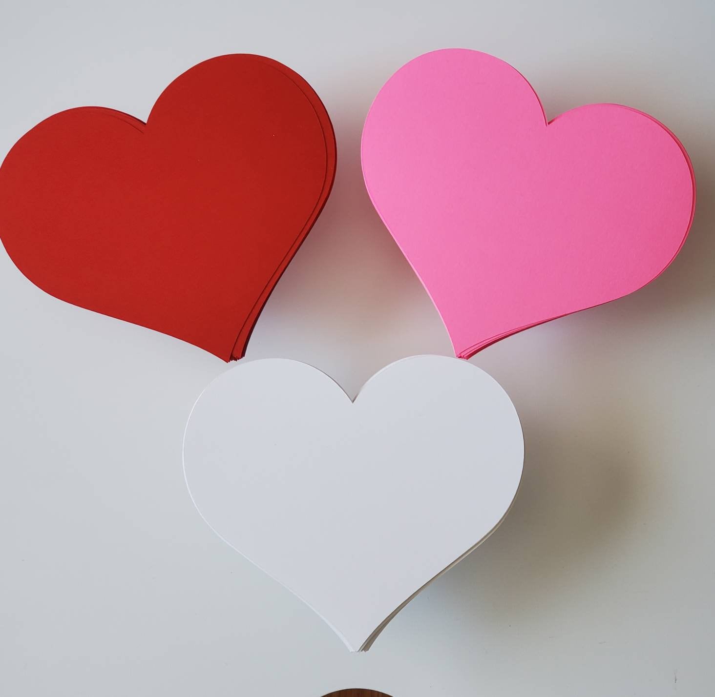 30 Cardstock Heart Blanks, Multiple Colors and Sizes, Paper Hearts
