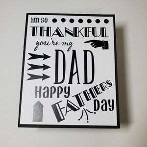 Carte de fête des pères noire et blanche faite main, carte pour papa, carte de remerciement papa, carte de fête des pères à offrir, carte à envoyer