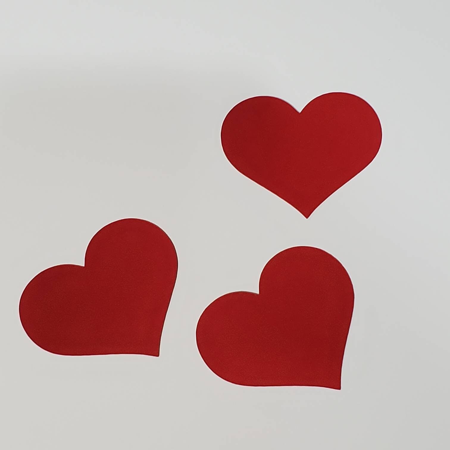 25 Die Cut Paper Hearts, Multiple Colors and Sizes, Cardstock Paper